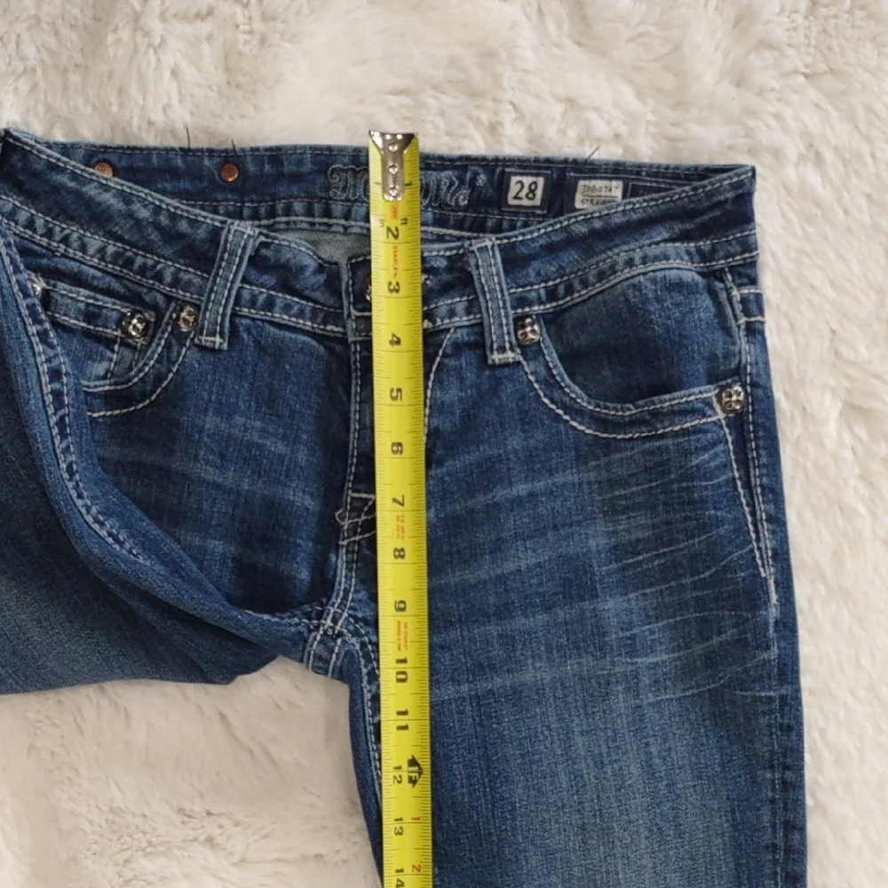 MISS ME STRAIGHT Blue Jeans with Embellished Pockets - Picture 9 of 17